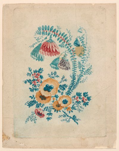 Fantastiskt blommotiv från "New Suite of Ideal Flower Notebooks" av Jean Baptiste Pillement