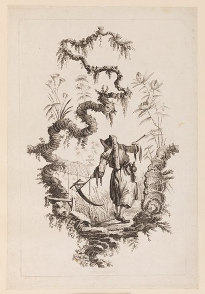 Figur med lie under gren av Jean Baptiste Pillement
