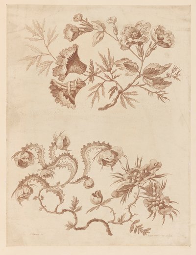 Flower Boughs, från "Samling av olika fantasiblommor i kinesisk smak" av Jean Baptiste Pillement