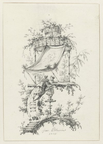 Prydnadskomposition i chinoiserie stil Prydnadsdesigner i chinoiserie-stil för Deuxième Cahier de six Baraques Chinoises (serietitel) av Jean Baptiste Pillement