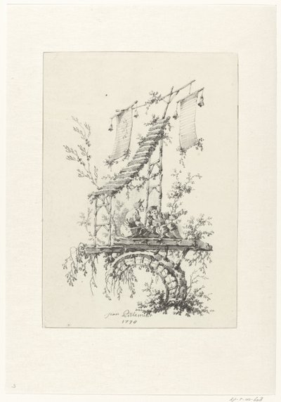 Prydnadskomposition i chinoiserie stil Prydnadsdesigner i chinoiserie-stil för Deuxième Cahier de six Baraques Chinoises (serietitel) av Jean Baptiste Pillement