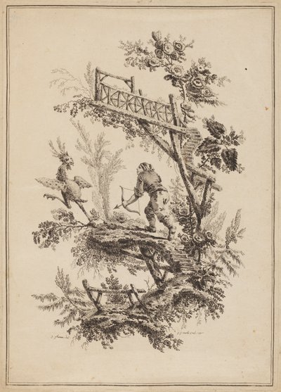 Tavla 12, från "Suite of Twelve Fishermen and Hunters" av Jean Baptiste Pillement