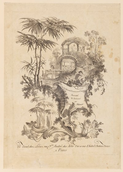 Titelsida, "Samling av olika kinesiska paneler" av Jean Baptiste Pillement