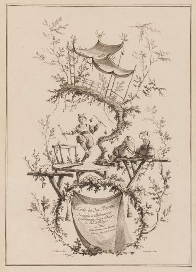 Titelsida, "Kinesisk speluppföljare" av Jean Baptiste Pillement