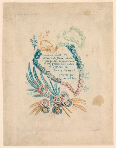 Titelsida för "Nouvelle Suite de Cahiers de fleurs iéales" av Jean Baptiste Pillement
