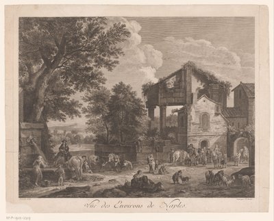 Utsikt över Neapelområdet Vüe ​​​​des Environs de Naples (titel på objekt) av Jean Baptiste Racine