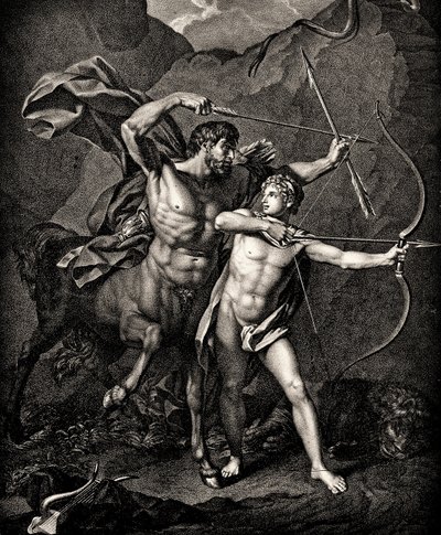 The Education of Achilles av Chiron, c.1798 av Jean Baptiste Regnault