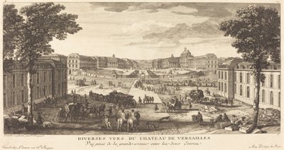 Vy tagen från huvudgatan mellan de två stallarna av Jean Baptiste Rigaud