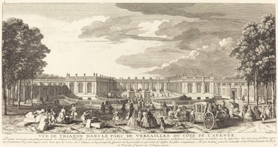 Utsikt över Trianon i parken i Versailles från Cote de l