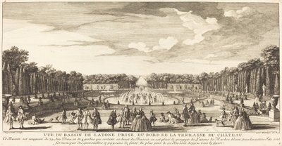 Utsikt över Bassin de Latona tagen från kanten av Chateau Terrace av Jean Baptiste Rigaud