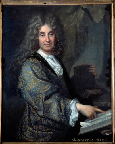 Porträtt av Nicolas Boileau (1636-1711) dit Boileau Despreaux (Boileau-Despreaux), fransk författare - Målning av Jean Baptiste Santerre (1651-1717) - Olja på duk - Sön 1,00 X 0,82 m - Lyon, Musee Des Beaux Konst - Porträtt av Nicolas Boileau (1636-1711) v av Jean Baptiste Santerre