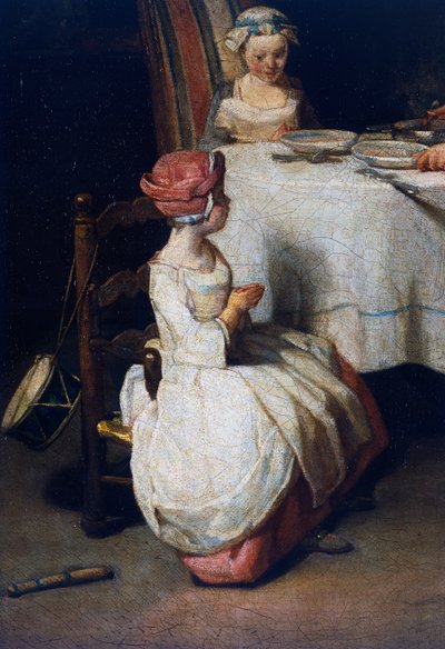 Le Benedicite, ca 1740, detalj (olja på duk) av Jean-Baptiste Simeon Chardin