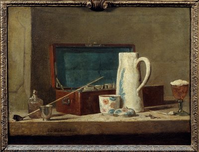 Pipor och vas för att dricka eller röka Målning av Jean Baptiste Simeon Chardin (1699-1779) 1700-tal sön. 0,32 x 0,42 m. Paris. Louvren av Jean Baptiste Simeon Chardin