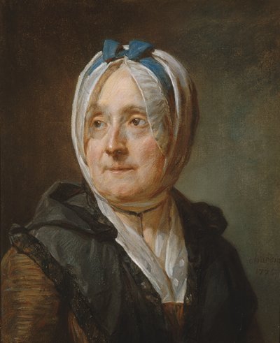 Porträtt av Madame Chardin (1707-91) 1775 av Jean-Baptiste Simeon Chardin