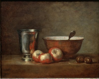 Silverbägaren (eller silverbägaren) - Olja på duk av Jean-Baptiste Simeon Chardin