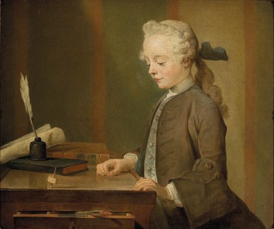 Porträtt av Auguste Gabriel Godefroy av Jean-Baptiste Simeon Chardin
