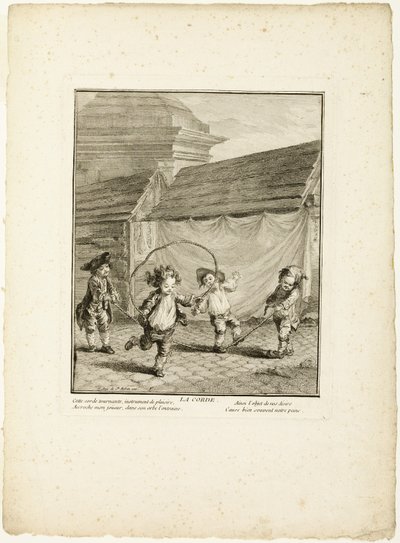 Jump Rope, från The Games of the Urchins of Paris av Jean Baptiste Tilliard I
