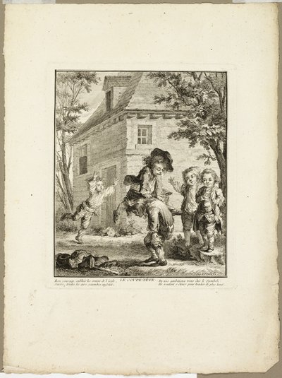 Leap Frog, från The Games of the Urchins of Paris av Jean Baptiste Tilliard I