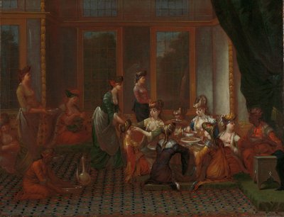 Bankett för framstående turkiska kvinnor av Jean Baptiste Vanmour