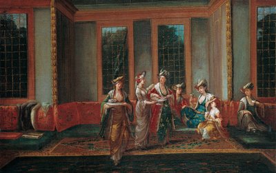 Kvinnor som dricker kaffe av Jean Baptiste Vanmour