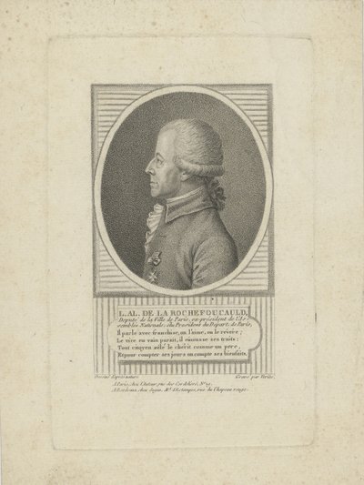 Louis-Alexandre de La Rochefoucauld, hertig av Enville 1743-1792, 1790-talet. av Jean Baptiste Verite