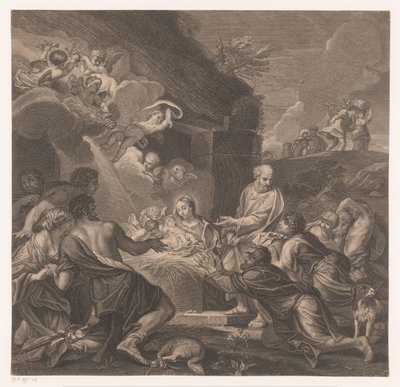 Aanbjudande dörr för herdar Cabinet Crozat (serietitel) Samling av tryck från de vackraste målningarna och från de vackraste designerna som finns i Frankrike (serietitel) av Jean Baptiste de Poilly