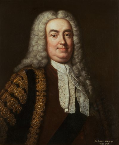 Porträtt av Sir Robert Walpole, ca 1740 (olja på duk) av Jean Baptiste van (studio of) Loo