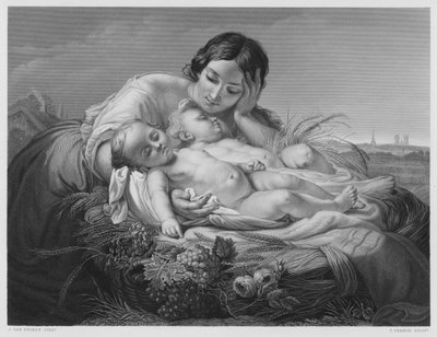 Överflöd, från bilden i Kungliga Samlingen (gravyr) av Jean Baptiste van Eycken