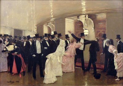 O se Fefinauaiga i Alalaupapa o le Opera, 1889 swed av Jean Beraud
