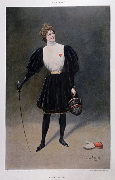 Fescrimeuse - teckning av Jean Beraud (1849 - 1935) av Jean Beraud