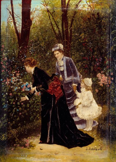 I trädgården. Målning av Jean Beraud (1849-1935) av Jean Beraud