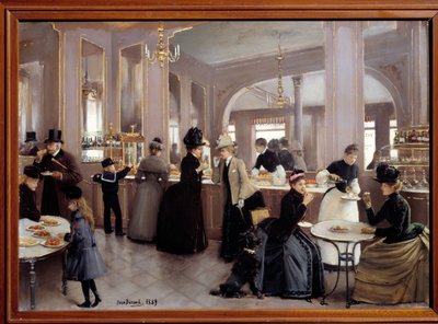 La passerie gloppe avenue des Champs Elysees. Målning av Jean Beraud (1849 - 1935) av Jean Beraud