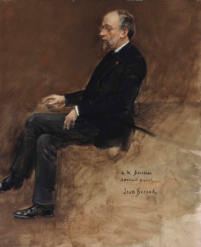 Porträtt av Hippolyte Taine (olja på panel) av Jean Beraud