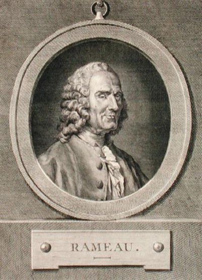 Porträtt av Jean Philippe Rameau (1683-1764) graverad av Benoist (gravyr) av Jean Bernard (after) Restout