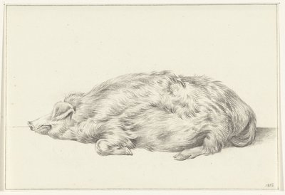 Liggande gris, till vänster av Jean Bernard