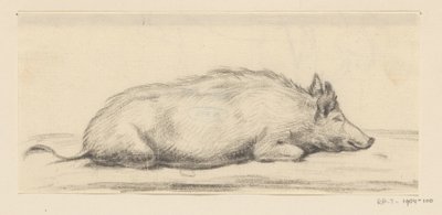Liggande gris, till höger av Jean Bernard