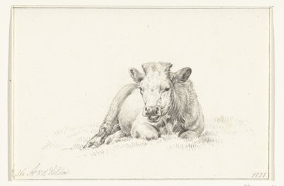Liggande ko, framifrån av Jean Bernard