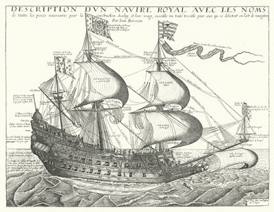 Franskt krigsskepp, c1657 av Jean Boisseau