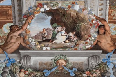 Lille Bacchus med tre sköterskor lutade över sig av Jean Boulanger