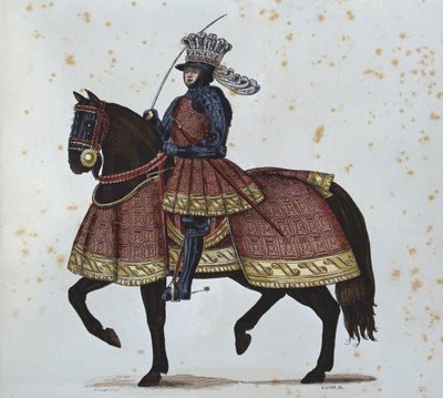 Ludvig XII på väg in i Genua, graverad av Gautier efter en illustration i "Annas timmar av Bretagne", 1515-20 av Jean Bourdichon