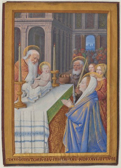 Die Darstellung im Tempel av Jean Bourdichon