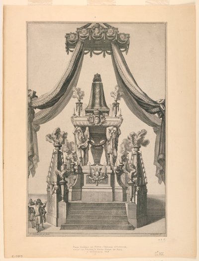 Catafalque of Maria-Theresa av Österrike, Notre Dame, Paris av Jean Bérain, the Elder
