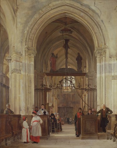 Interiör av kyrkan St. Prix, Valle de Montmorency, 1828 av Jean Bruno Gassies