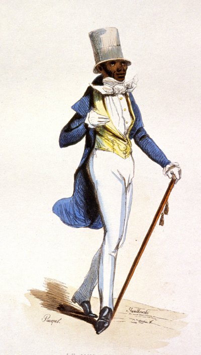 En mulatt på Franska Antillerna, ca 1850 (gravyr) av Jean Charles (1800 79) Pauquet