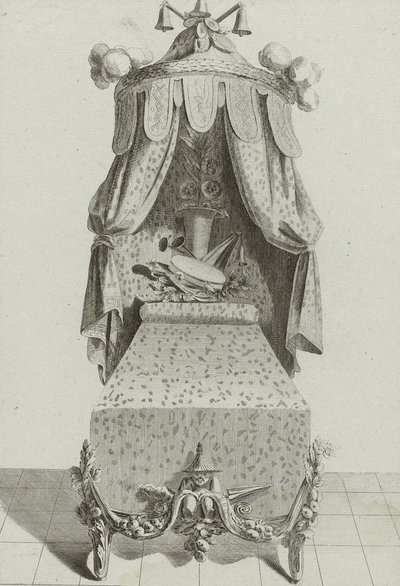 Kinesisk säng, publicerad i mitten av 1770-talet (gravyr på lagt papper) av Jean Charles (after) Delafosse