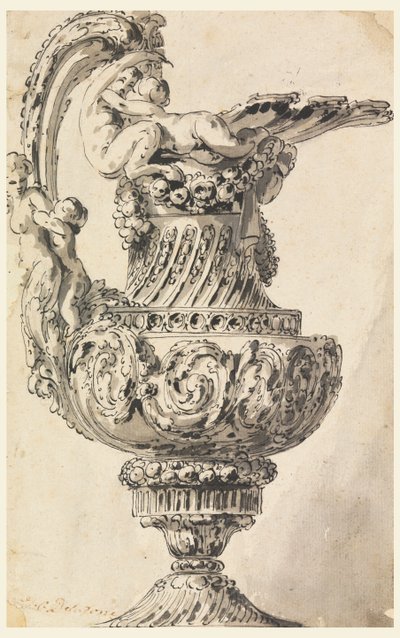 Design för en dekorativ Ewer av Jean Charles Delafosse