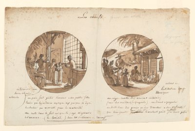 Motiv för målade porslinstallrikar, Les Ananas (ananas) från Service des Objets de Dessert (Dessertservice) av Jean Charles Develly
