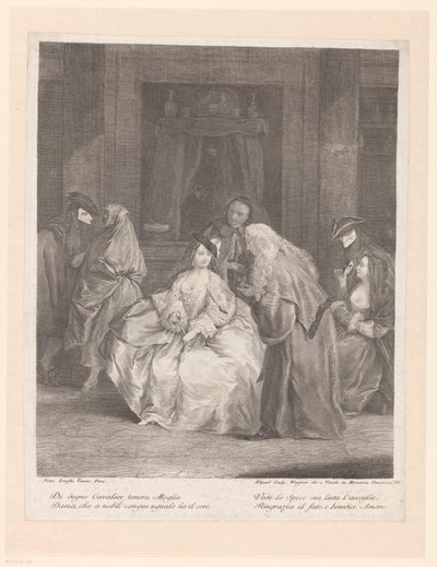 Maskerad boll Scener från livet i Venedig (serietitel) av Jean Charles Flipart