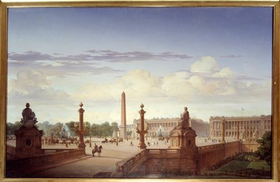 Place de la Concorde sett från terrassen vid vattnet, kung Louis-Philippe d