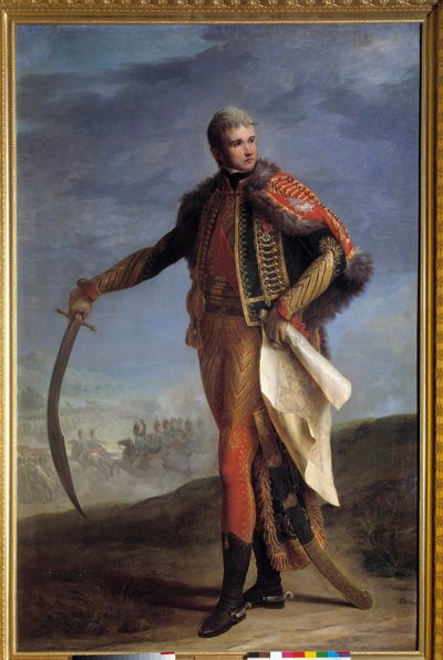 Porträtt till fots av Jean Lannes (1769-1809) hertig av Montebello, marechal av Empire Målning av Jean Charles Nicaise Perrin (1754-1831). 1804-1809. Dämpa. 2,1x1,4 m. - Hellängdsporträtt av Jean Lannes (1769-1809) hertig av Montebello, marskalk av imperie av Jean Charles Nicaise Perrin